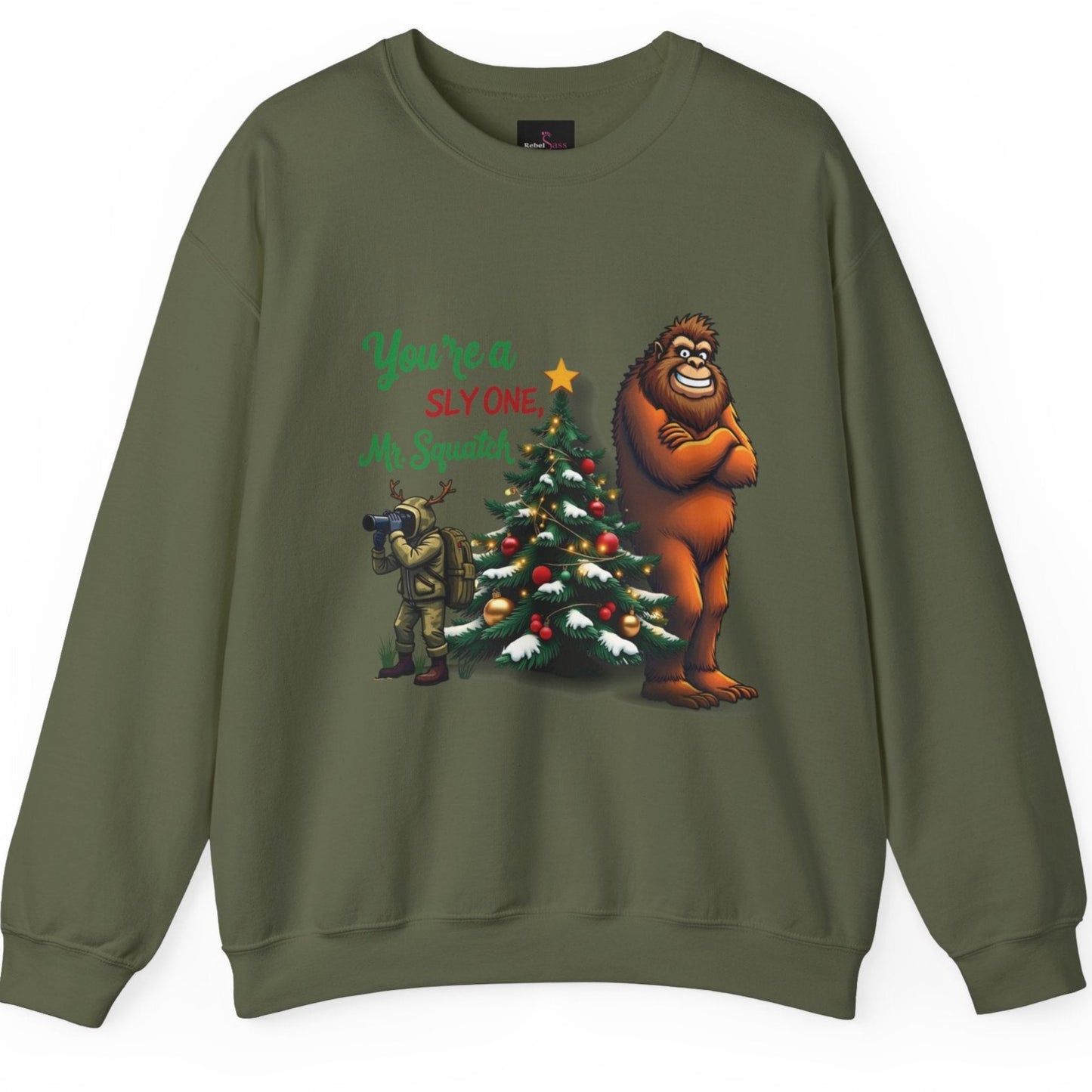 You're A Sly One Mr. Squatch - Funny Bigfoot Christmas Sweatshirt - Unisex Heavy Blend™ Crewneck Sweatshirt