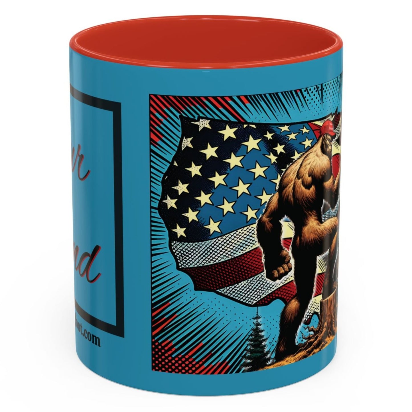 Our Land- Design - Patriotic Bigfoot- Accent Coffee Mug, 11oz