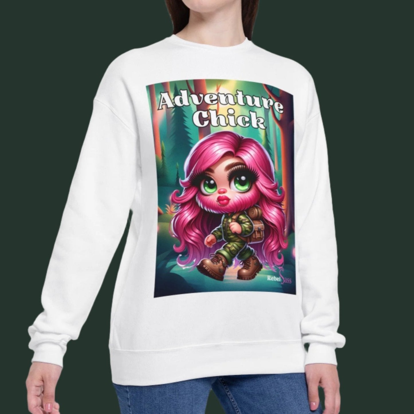 Adventure Chick Unisex Drop Shoulder Sweatshirt - Rebel Sass Bigfoot Shop