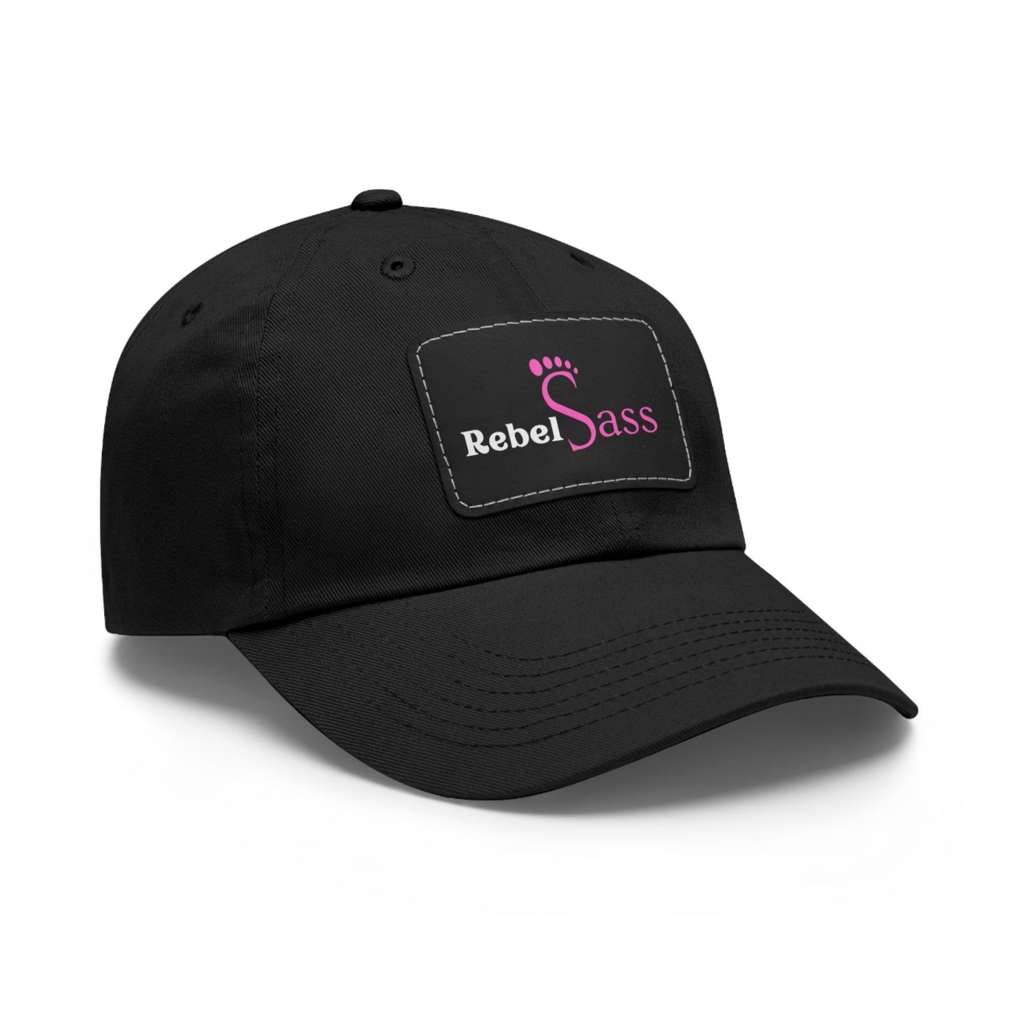 Dad Hat with Leather Patch (Rectangle)- Rebel Sass Logo