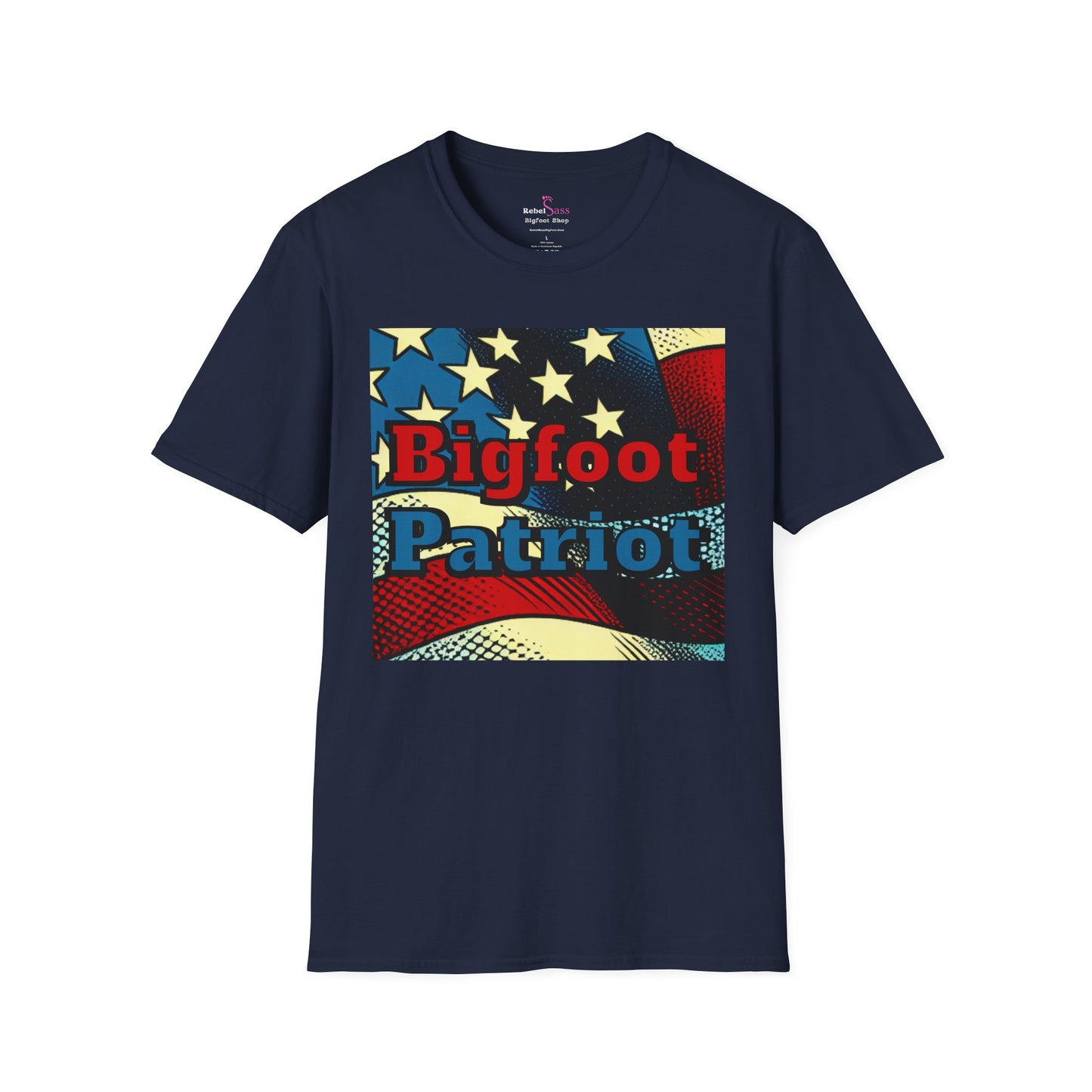 Bigfoot Patriot Design - Unisex Softstyle T-Shirt - Rebel Sass Bigfoot Shop