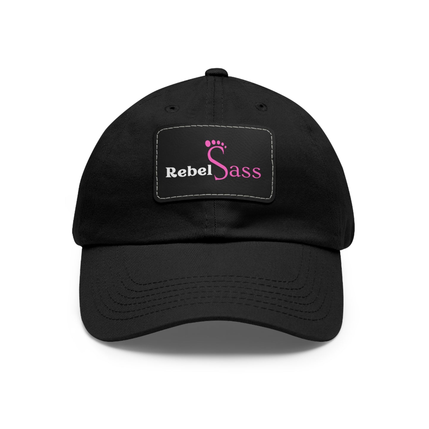 Dad Hat with Leather Patch (Rectangle)- Rebel Sass Logo