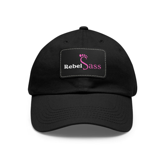 Dad Hat with Leather Patch (Rectangle)- Rebel Sass Logo