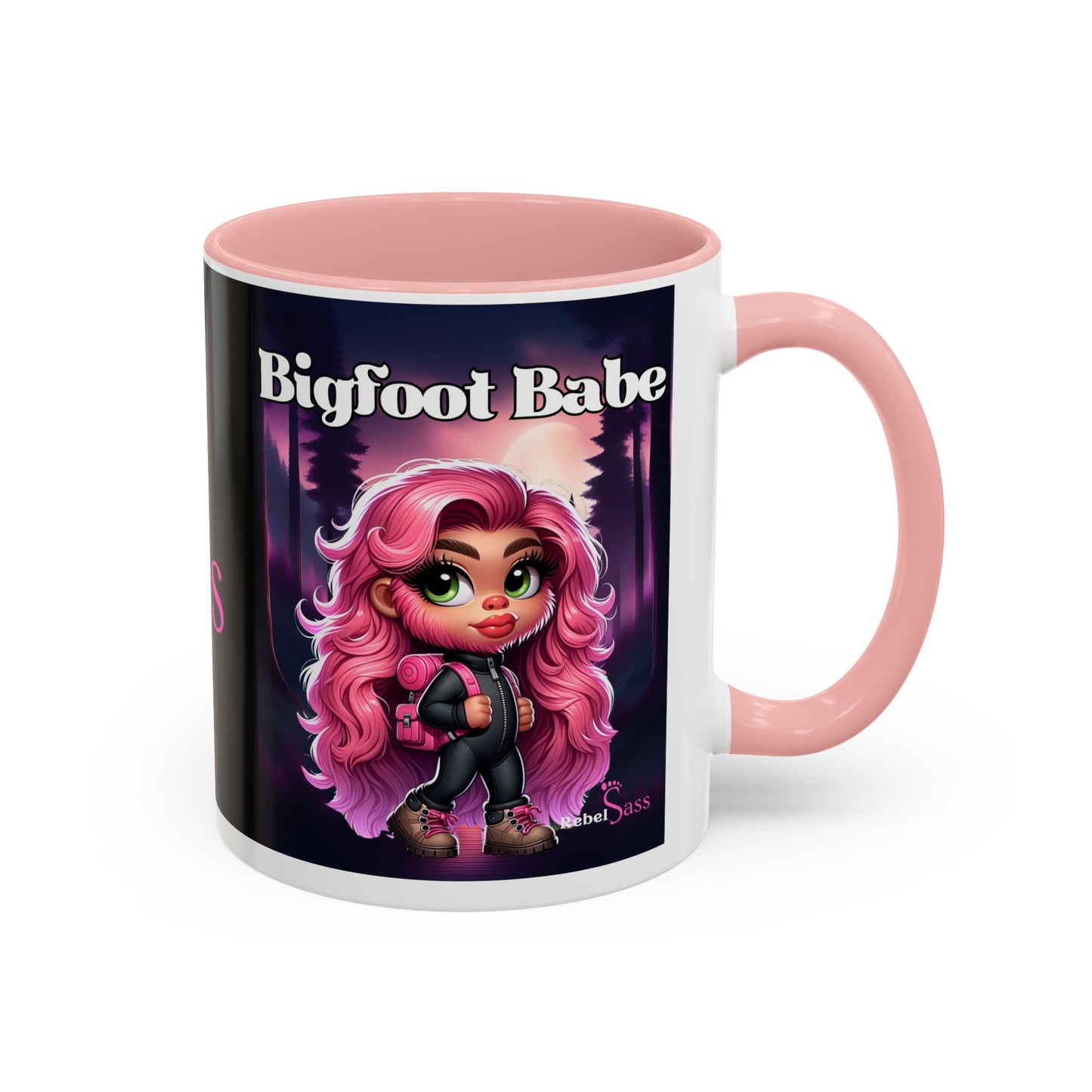 Bigfoot Babe - Design - Accent Coffee Mug, 11oz - Rebel Sass Bigfoot Shop