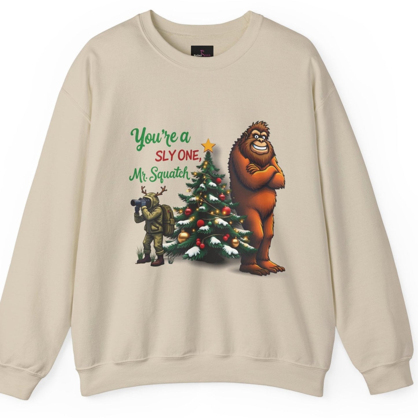 You're A Sly One Mr. Squatch - Funny Bigfoot Christmas Sweatshirt - Unisex Heavy Blend™ Crewneck Sweatshirt