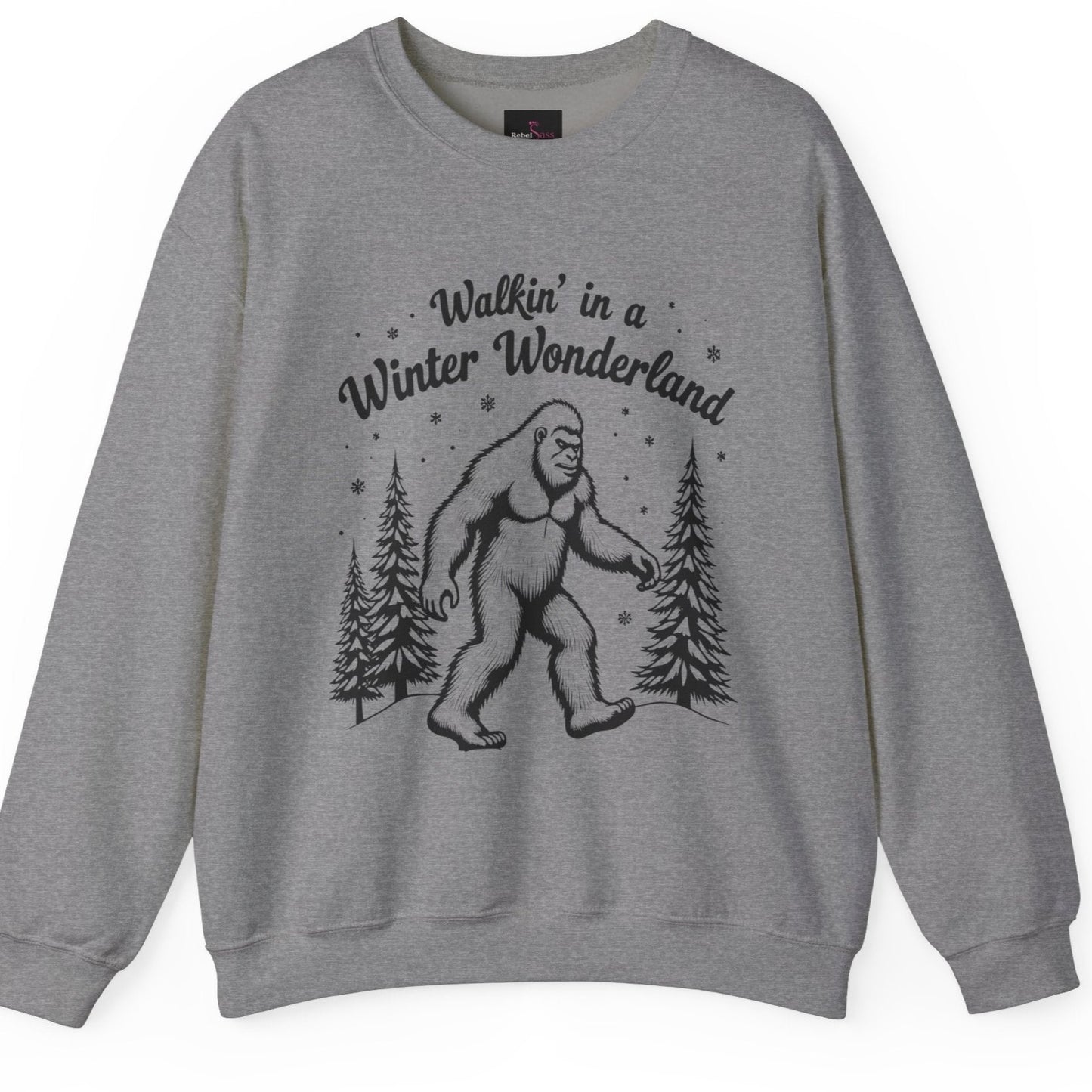 Walking In a Winter Wonderland - Funny Bigfoot  Sasquatch Christmas Sweatshirt - Unisex Heavy Blend™ Crewneck Sweatshirt