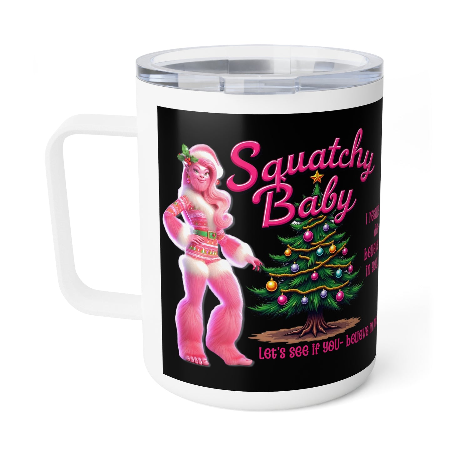 "Squatchy Baby" Holiday - Bigfoot Sasquatch Insulated Coffee Mug, 10oz