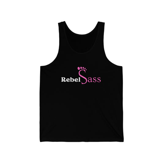 Rebel Sass Logo - Unisex Jersey Tank