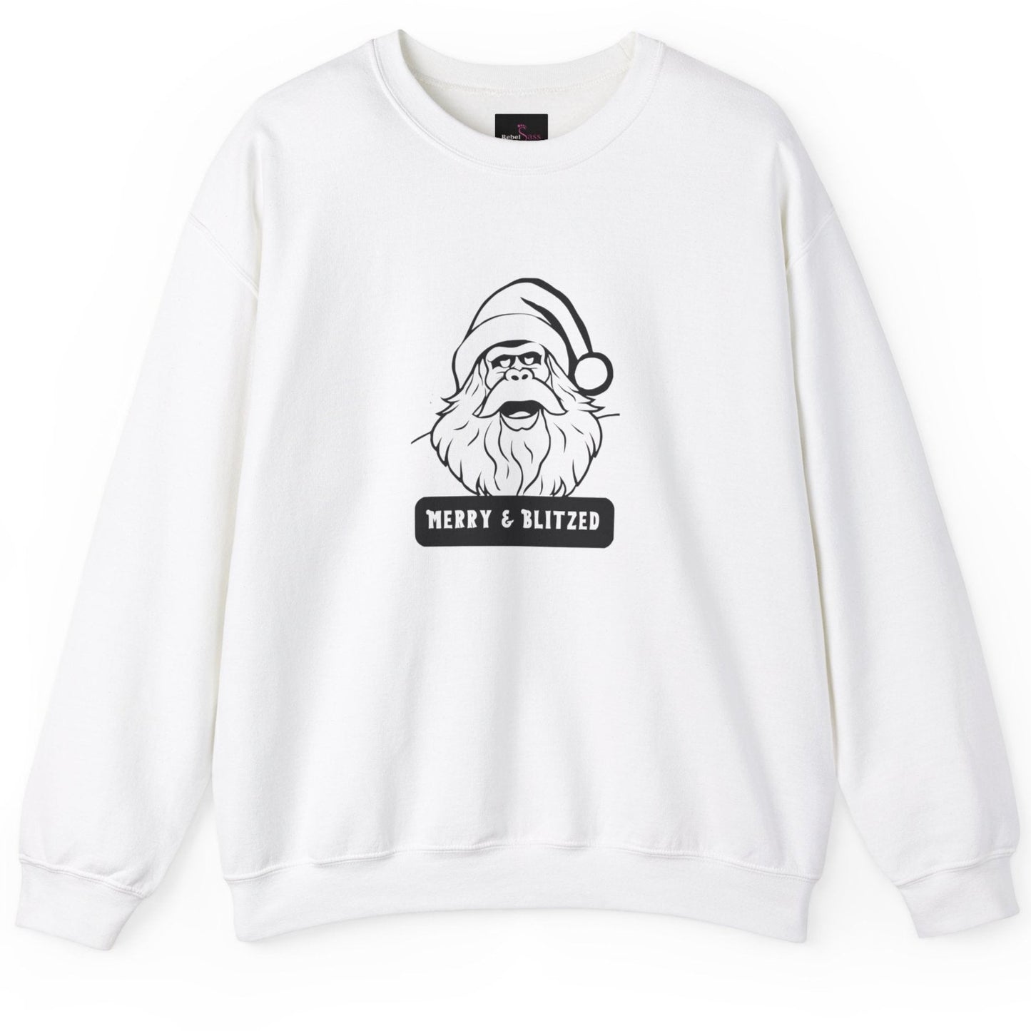 Merry and Blitzed - Funny Bigfoot Sasquatch Christmas Sweatshirt - Unisex Heavy Blend™ Crewneck Sweatshirt