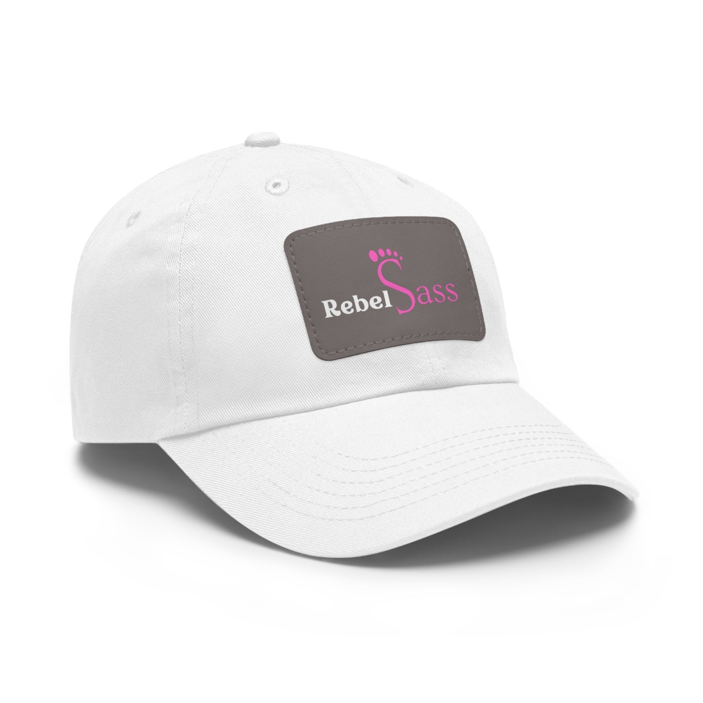 Dad Hat with Leather Patch (Rectangle)- Rebel Sass Logo