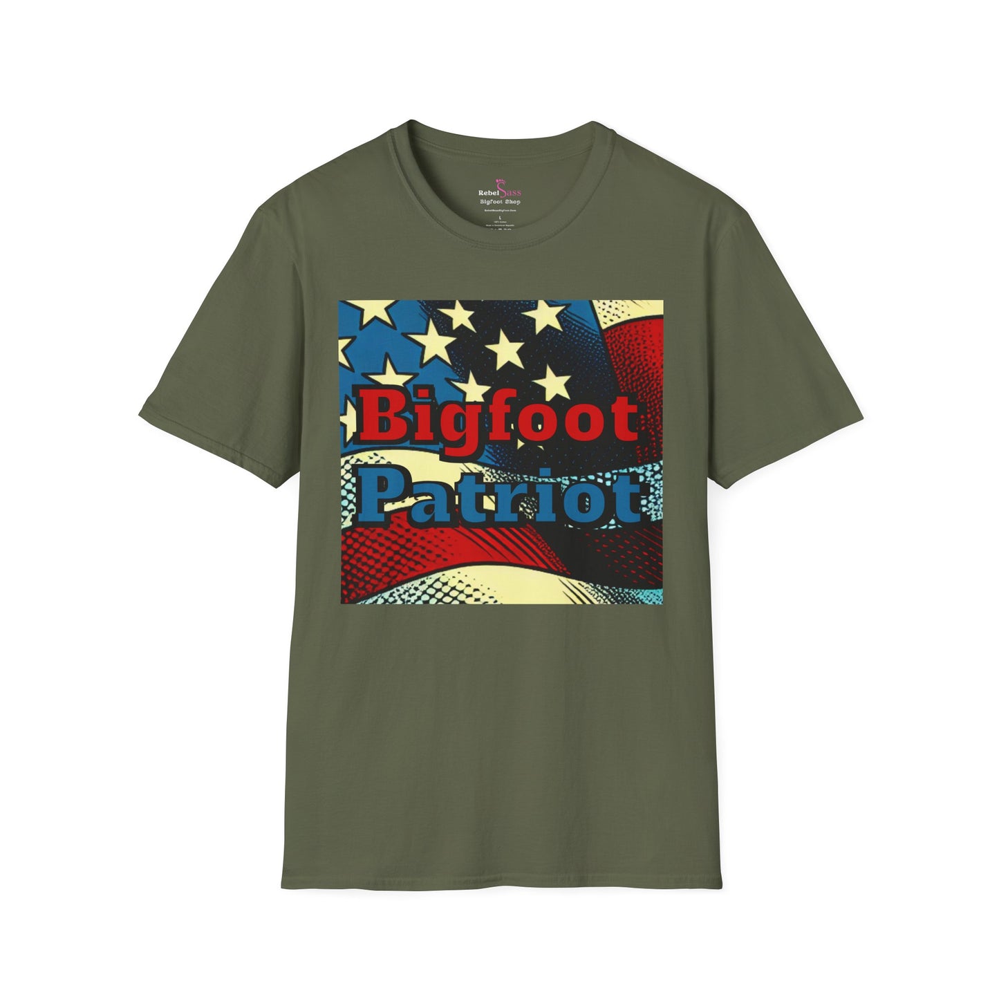 Bigfoot Patriot Design - Unisex Softstyle T-Shirt - Rebel Sass Bigfoot Shop