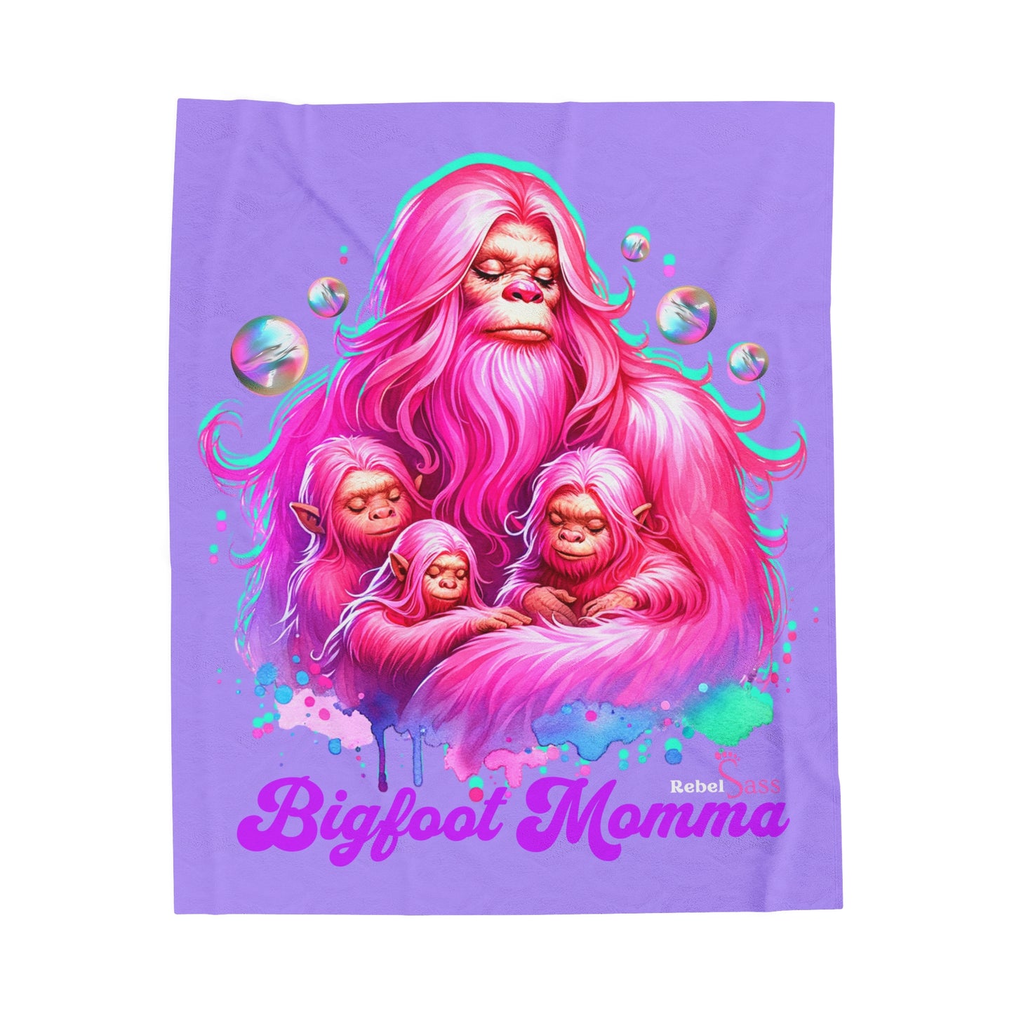 Bigfoot Momma -Velveteen Plush Blanket - Rebel Sass Bigfoot -