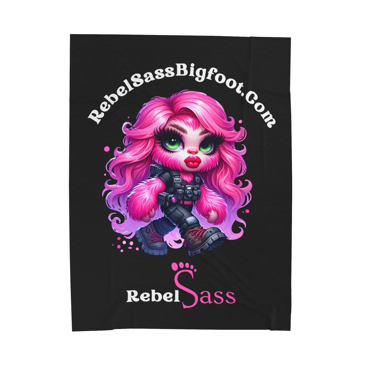 Rebel Sass Bigfoot Icon - Velveteen Plush Blanket