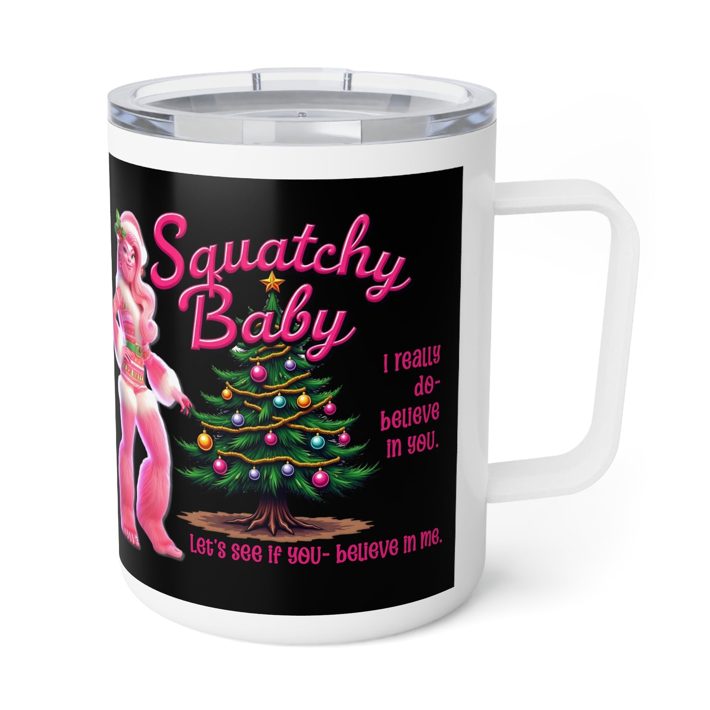 "Squatchy Baby" Holiday - Bigfoot Sasquatch Insulated Coffee Mug, 10oz