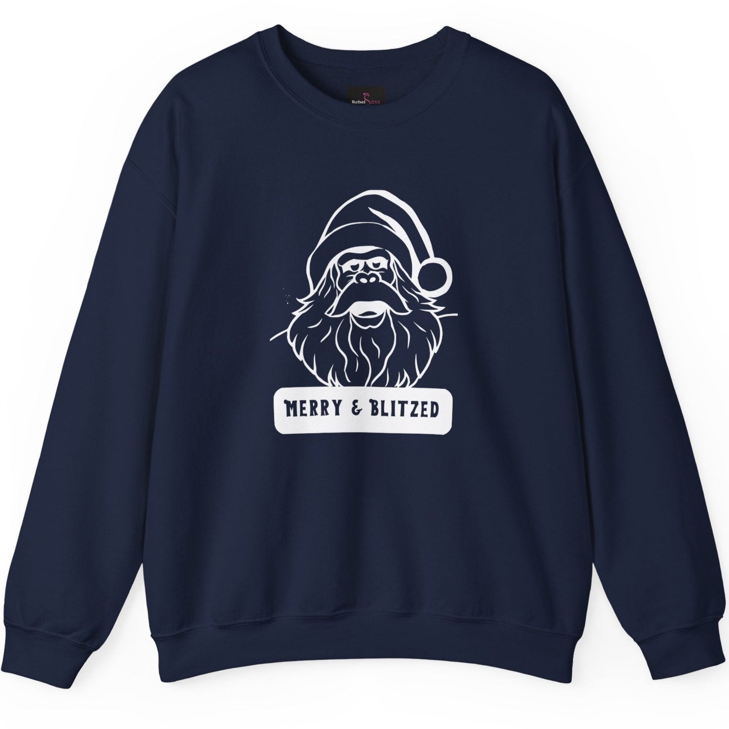 Merry and Blitzed - Funny Bigfoot Sasquatch Christmas Sweatshirt - Unisex Heavy Blend™ Crewneck Sweatshirt