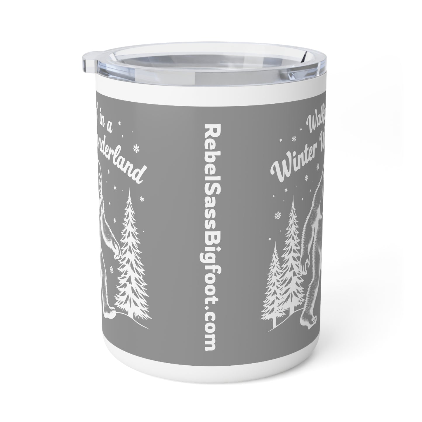 "Walking In A Winter Wonderland"-  Bigfoot Sasquatch Christmas- Insulated Coffee Mug, 10oz