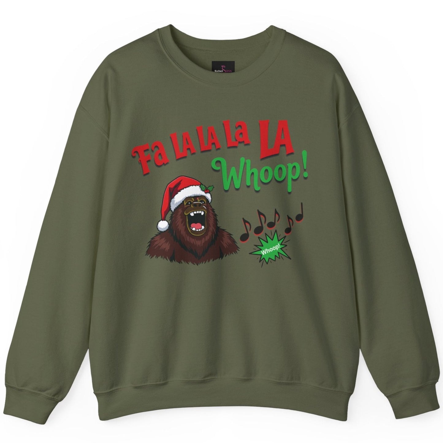 Fa La La La La Whoop - Funny Bigfoot Christmas Sweatshirt - Unisex Heavy Blend™ Crewneck Sweatshirt