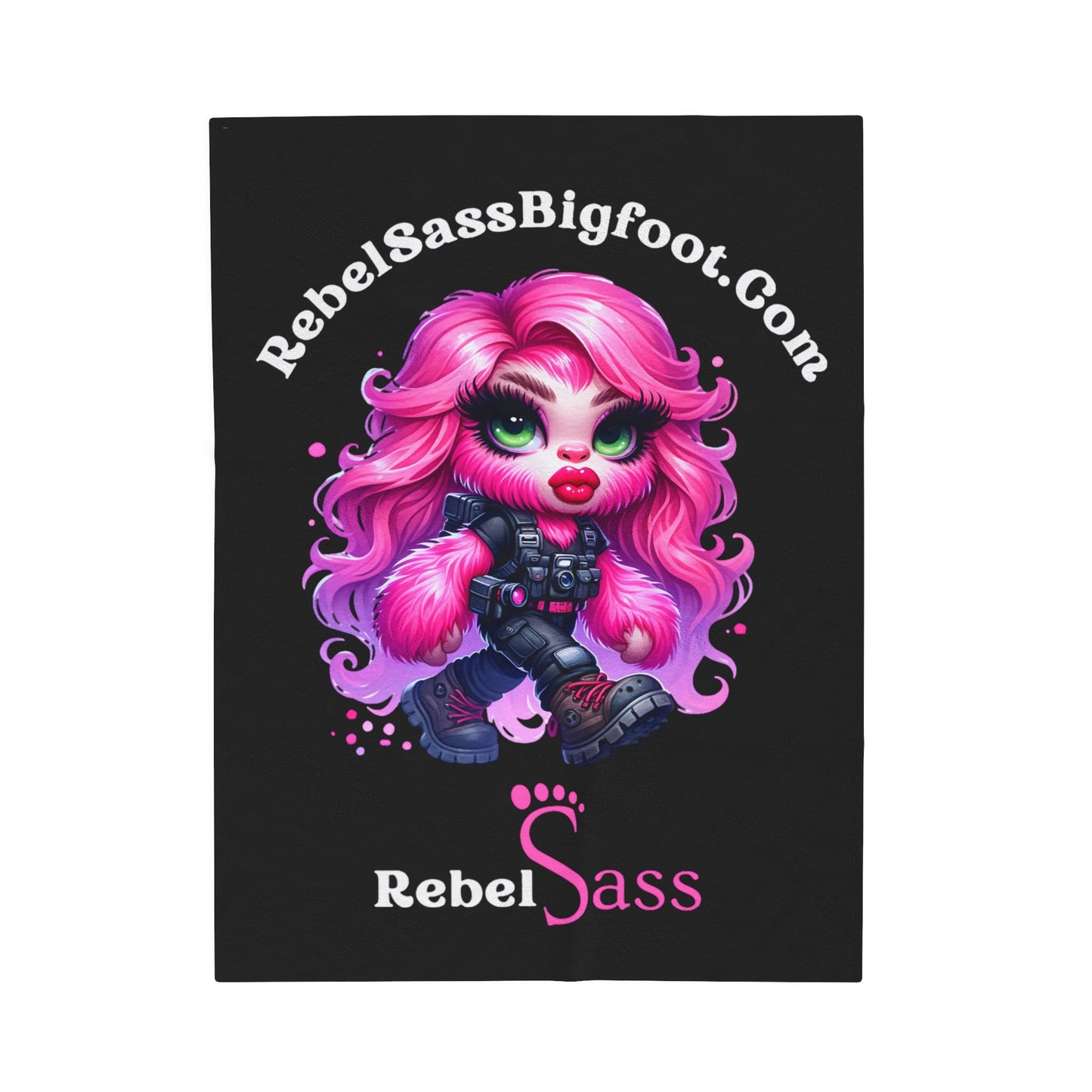 Rebel Sass Bigfoot Icon - Velveteen Plush Blanket