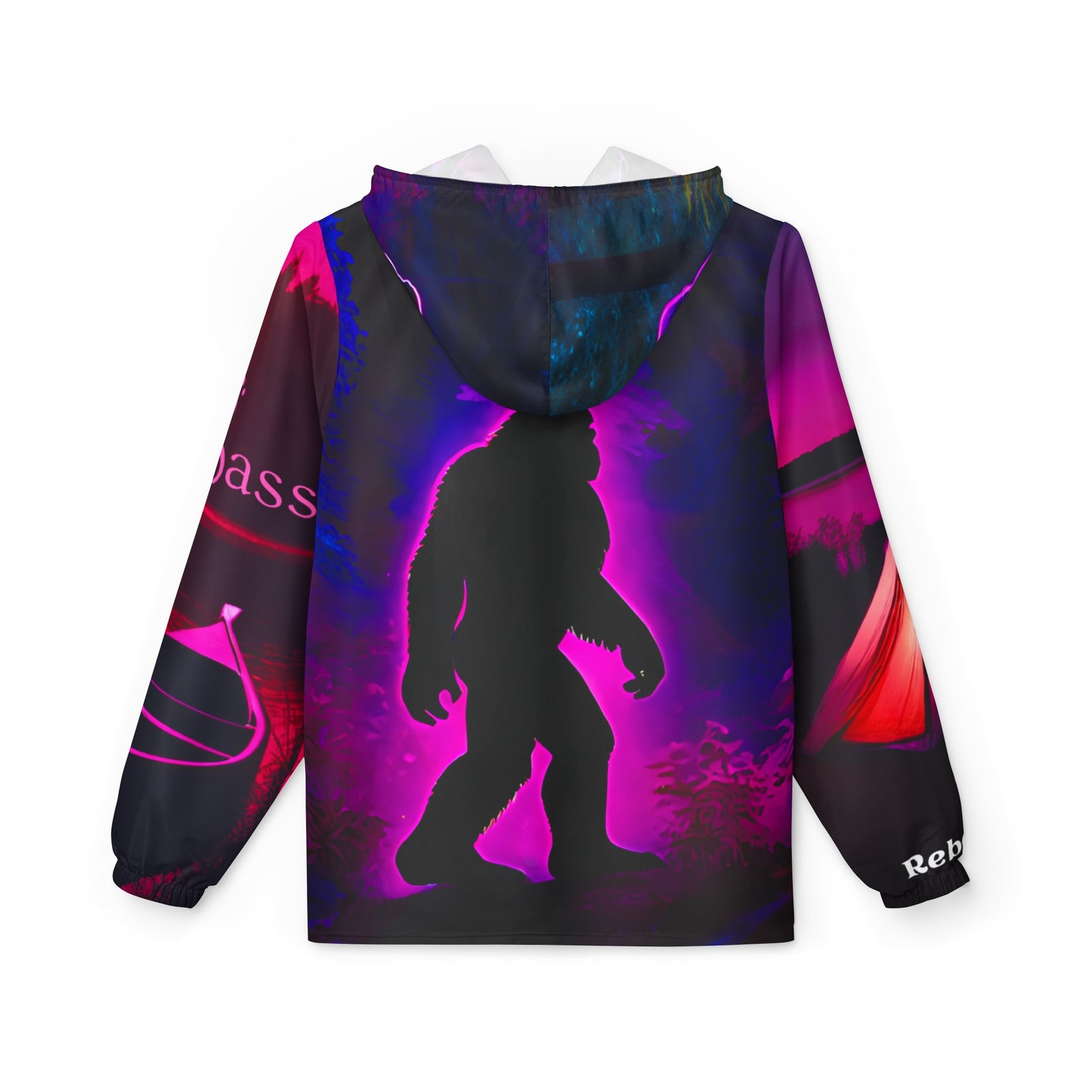 Neon Bigfoot Windbreaker Jacket- Rebel Sass.  (AOP)