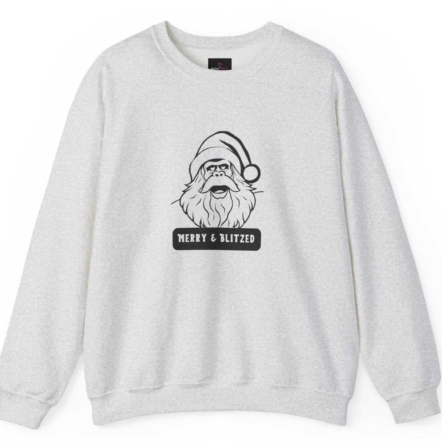 Merry and Blitzed - Funny Bigfoot Sasquatch Christmas Sweatshirt - Unisex Heavy Blend™ Crewneck Sweatshirt