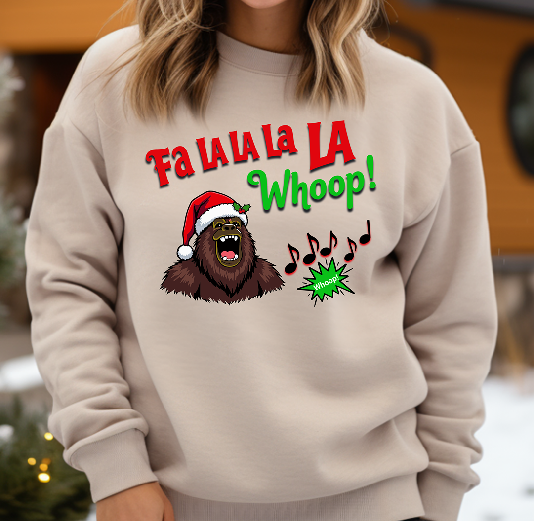 Fa La La La La Whoop - Funny Bigfoot Christmas Sweatshirt - Unisex Heavy Blend™ Crewneck Sweatshirt