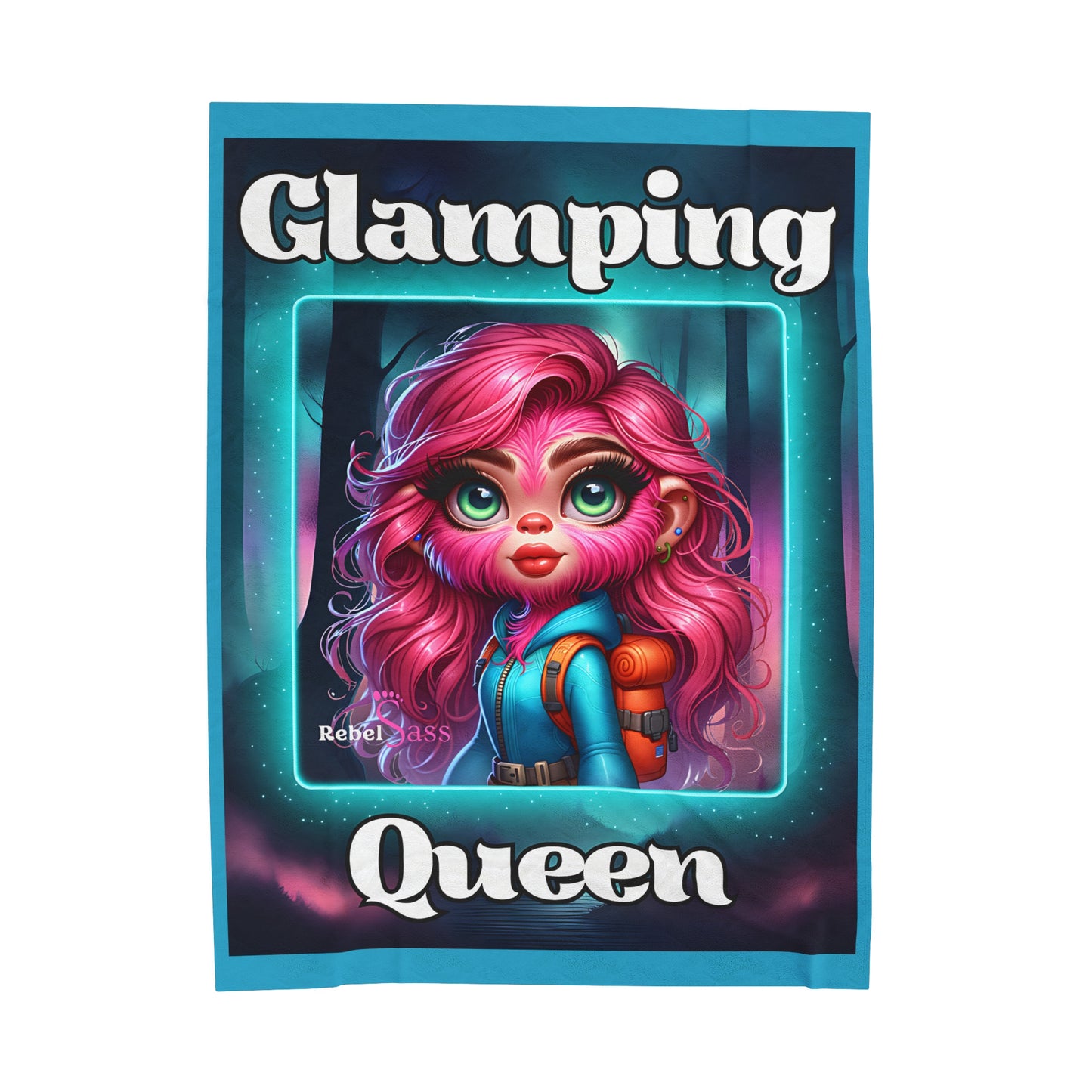 Glamping Queen -Velveteen Plush Blanket-Rebel Sass Bigfoot