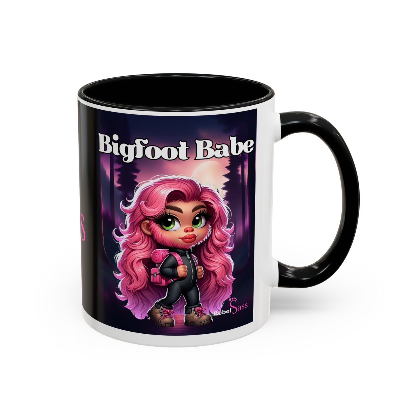 Bigfoot Babe - Design - Accent Coffee Mug, 11oz - Rebel Sass Bigfoot Shop