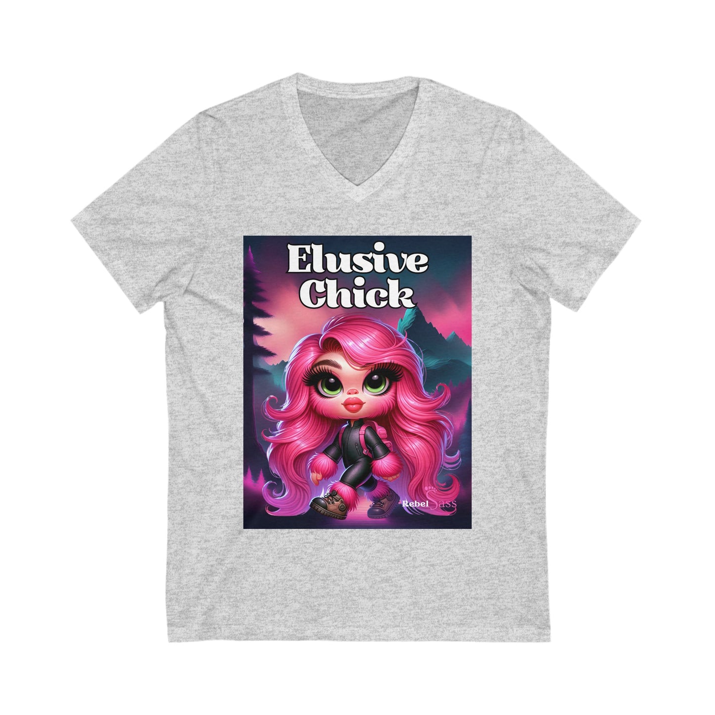 Elusive Chick Unisex Jersey Short Sleeve V-Neck Tee