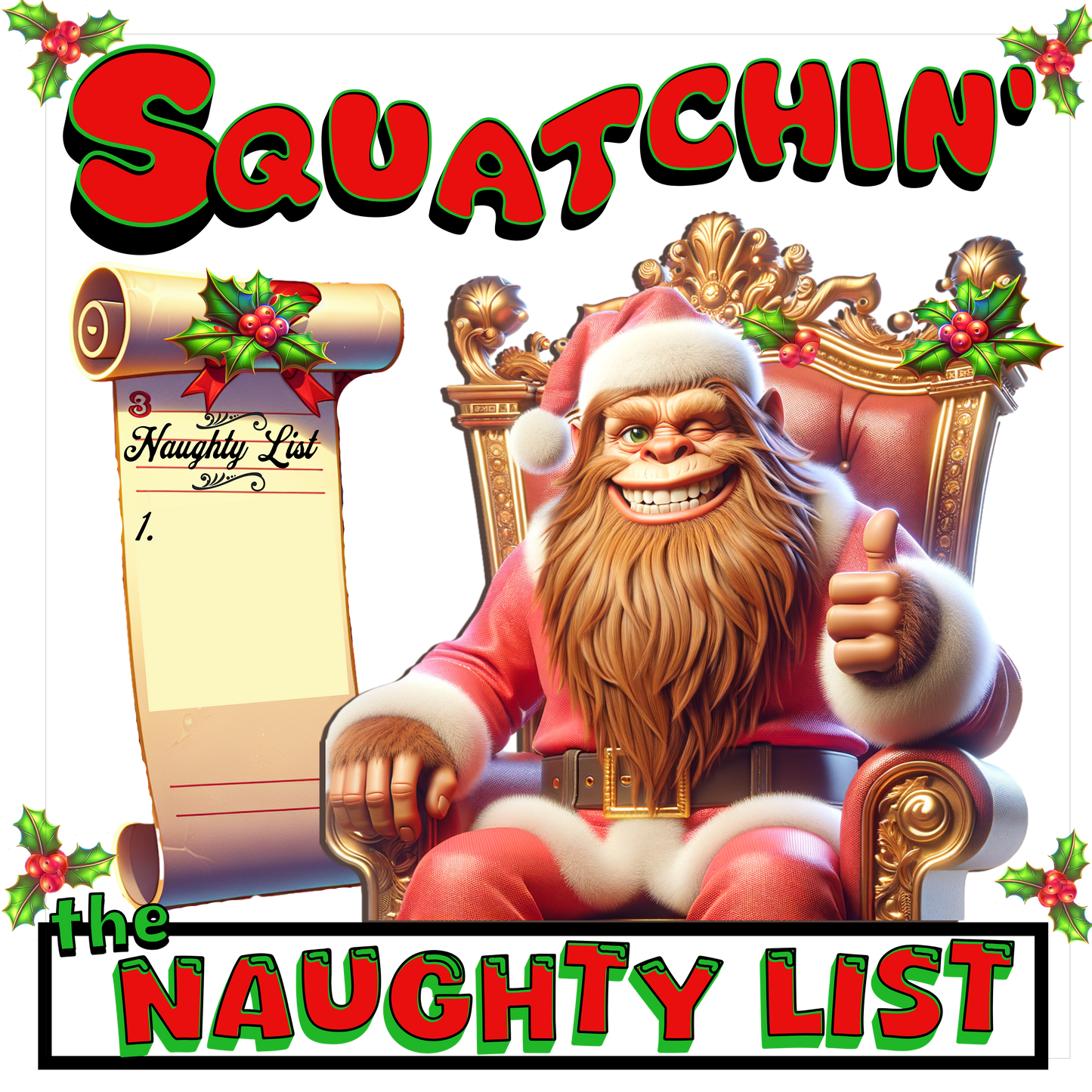 Squatchin' The Naughty List - Personalized Unisex Sweatshirt