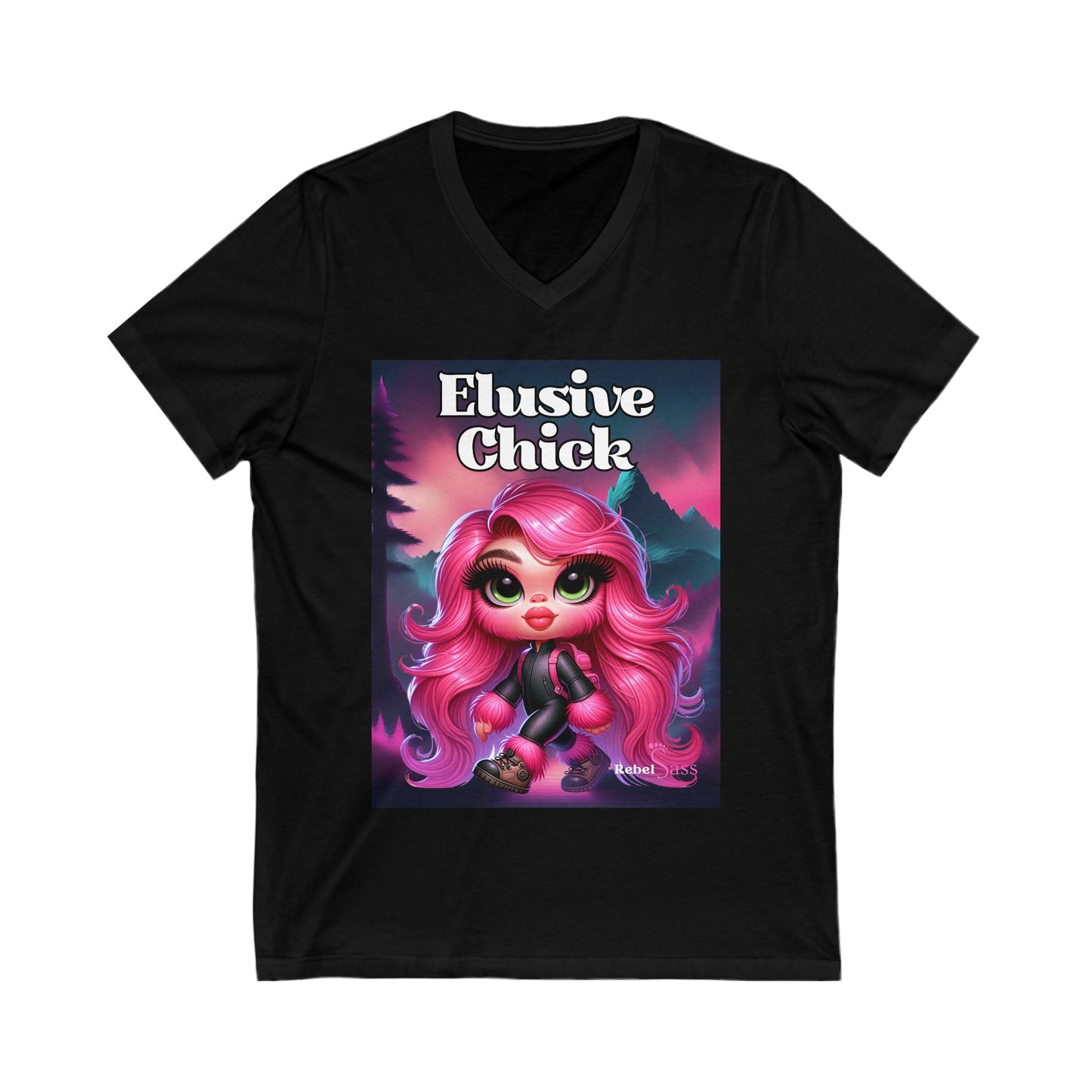 Elusive Chick Unisex Jersey Short Sleeve V-Neck Tee