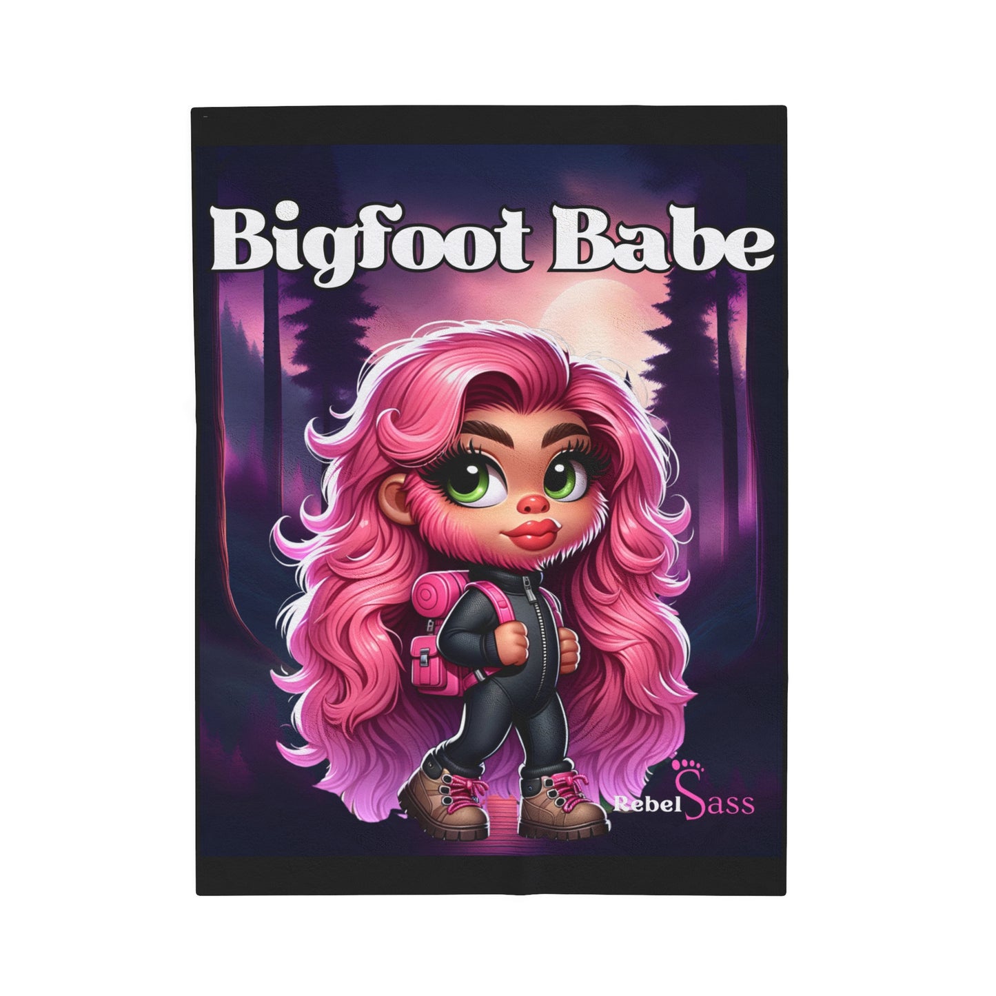 Bigfoot Babe - Velveteen Plush Blanket-Rebel Sass Bigfoot -