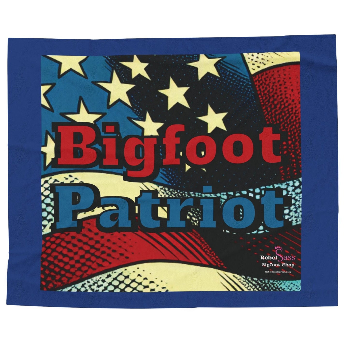 Bigfoot Patriot - Design - Velveteen Plush Blanket