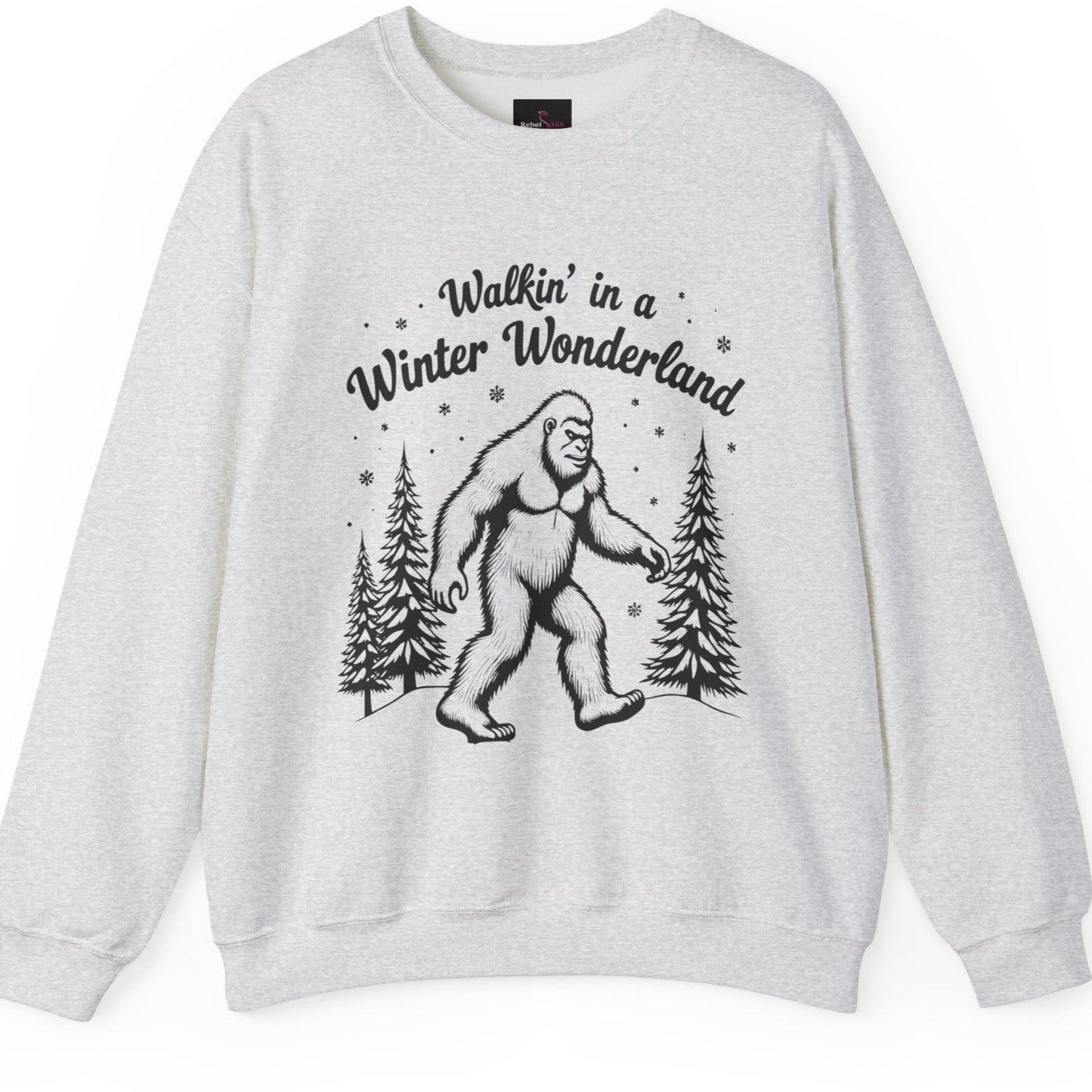 Walking In a Winter Wonderland - Funny Bigfoot  Sasquatch Christmas Sweatshirt - Unisex Heavy Blend™ Crewneck Sweatshirt