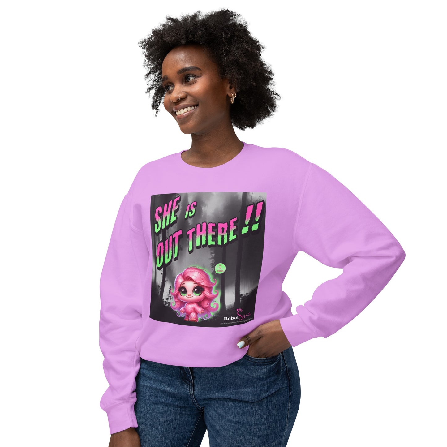 She's Out There!! Unisex Lightweight Crewneck Sweatshirt