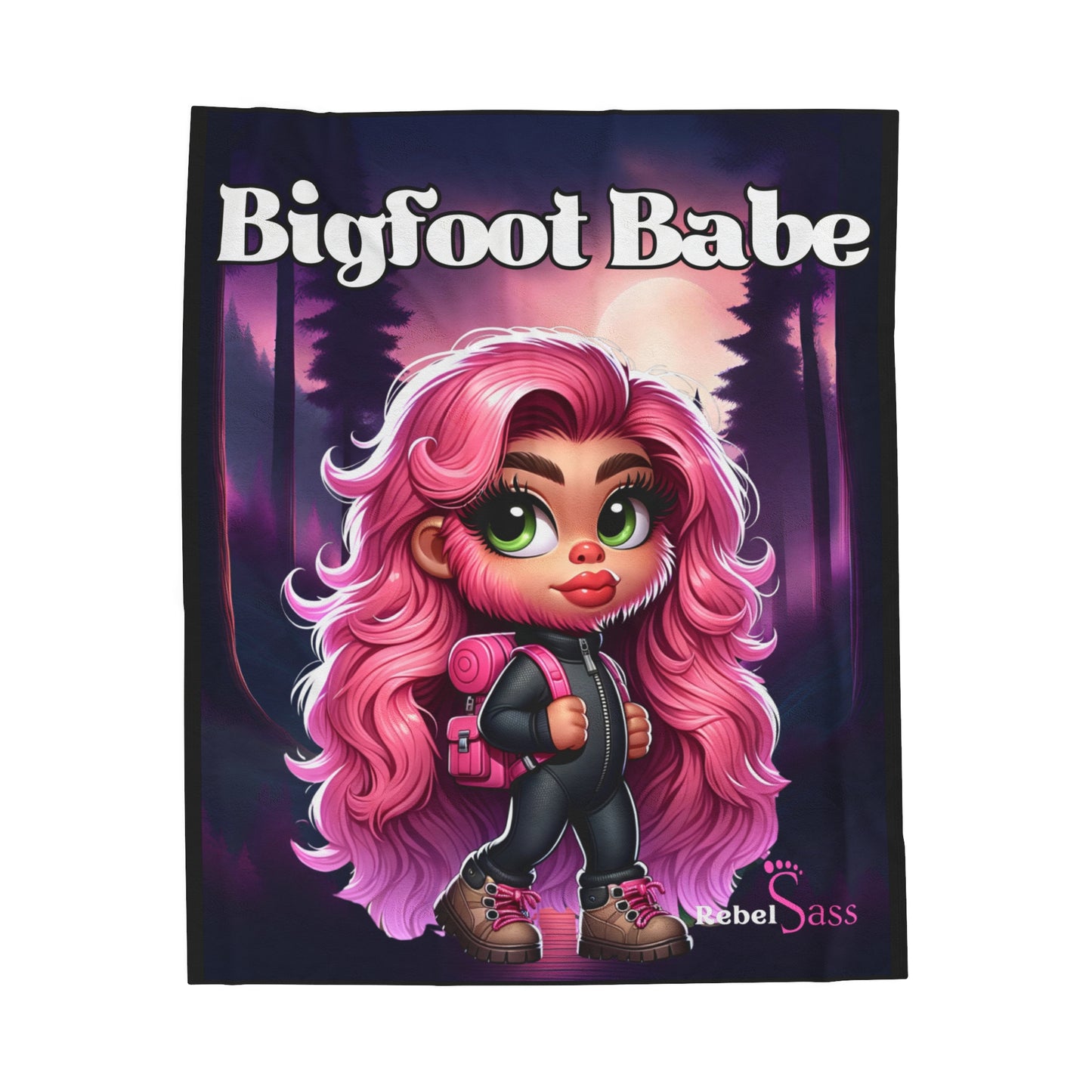 Bigfoot Babe - Velveteen Plush Blanket-Rebel Sass Bigfoot -