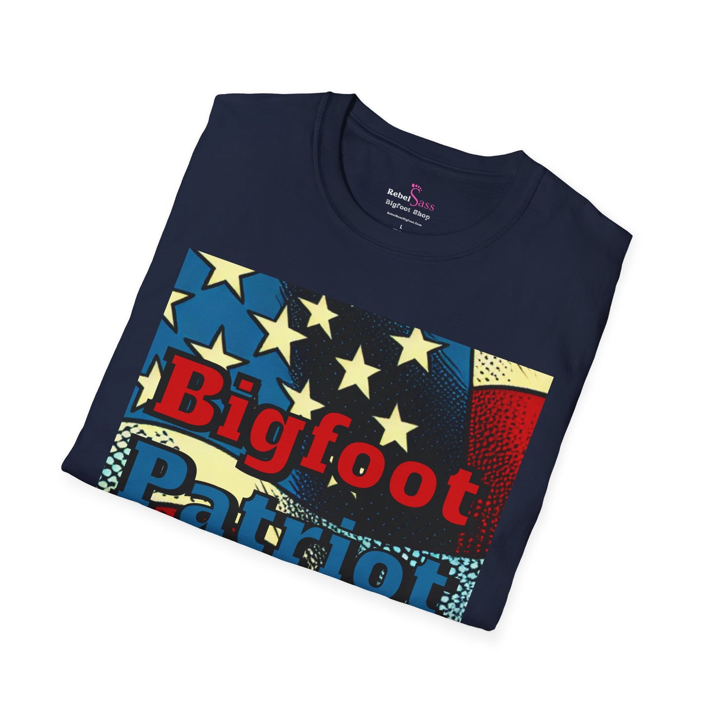 Bigfoot Patriot Design - Unisex Softstyle T-Shirt - Rebel Sass Bigfoot Shop