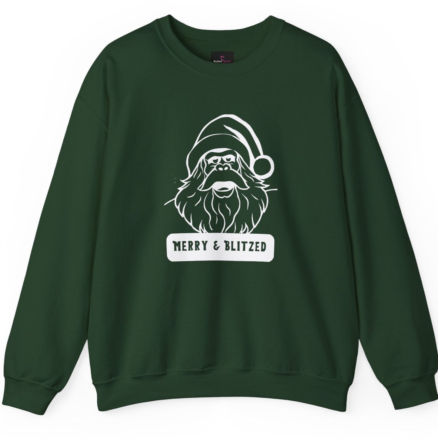 Merry and Blitzed - Funny Bigfoot Sasquatch Christmas Sweatshirt - Unisex Heavy Blend™ Crewneck Sweatshirt