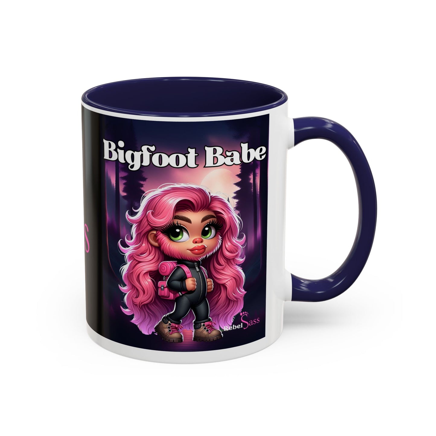 Bigfoot Babe - Design - Accent Coffee Mug, 11oz - Rebel Sass Bigfoot Shop