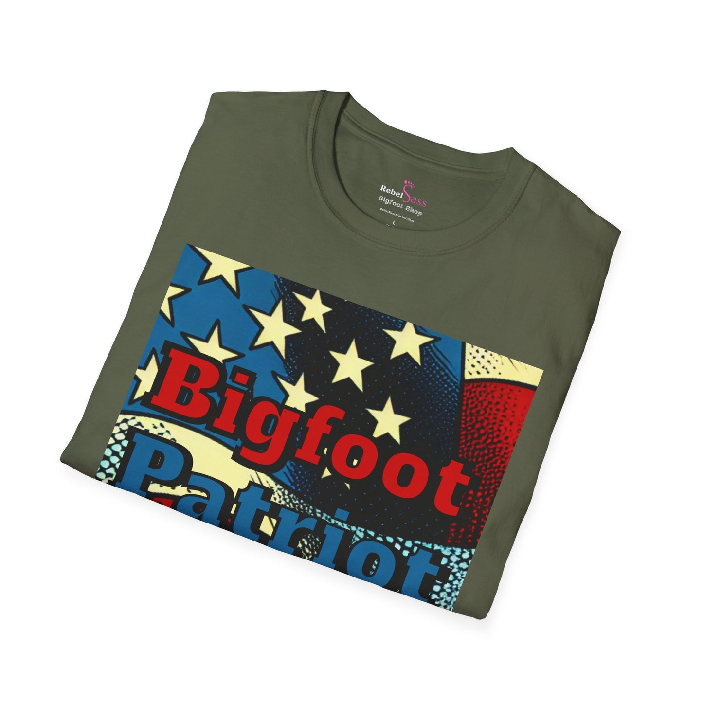 Bigfoot Patriot Design - Unisex Softstyle T-Shirt - Rebel Sass Bigfoot Shop