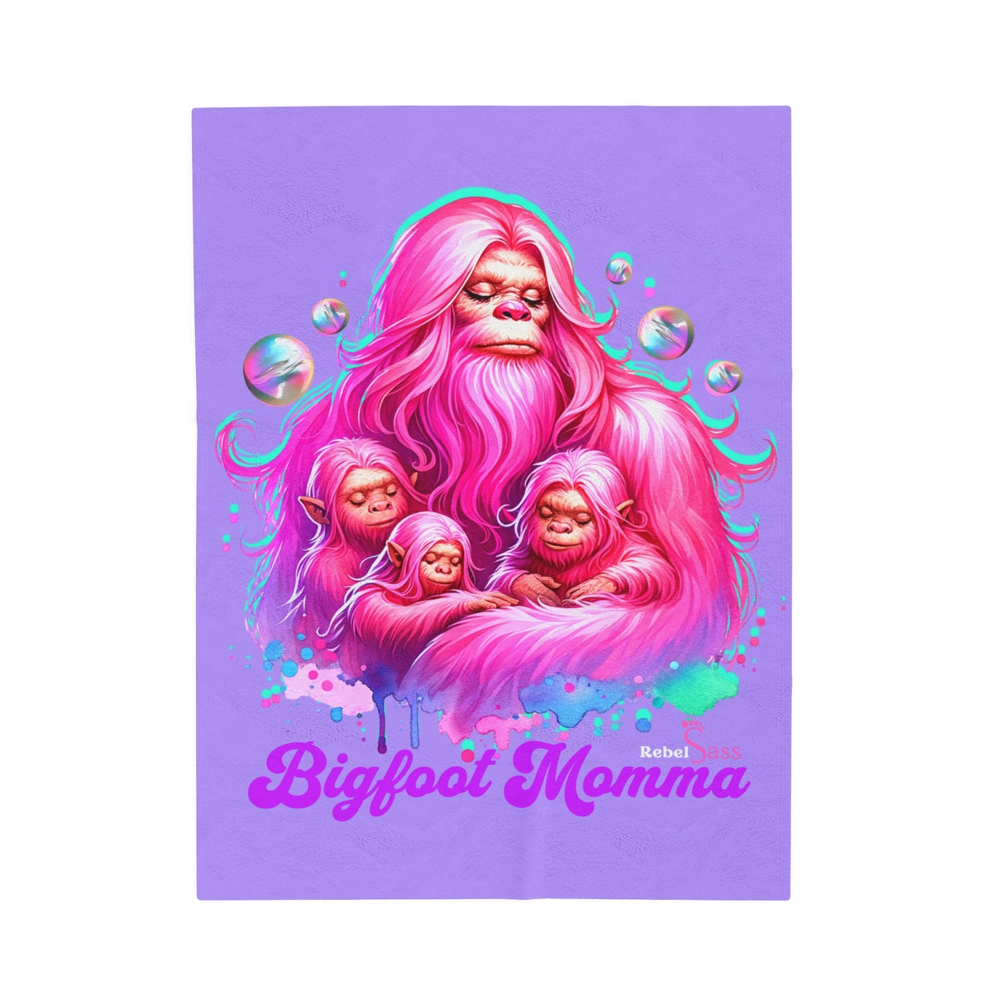 Bigfoot Momma -Velveteen Plush Blanket - Rebel Sass Bigfoot -