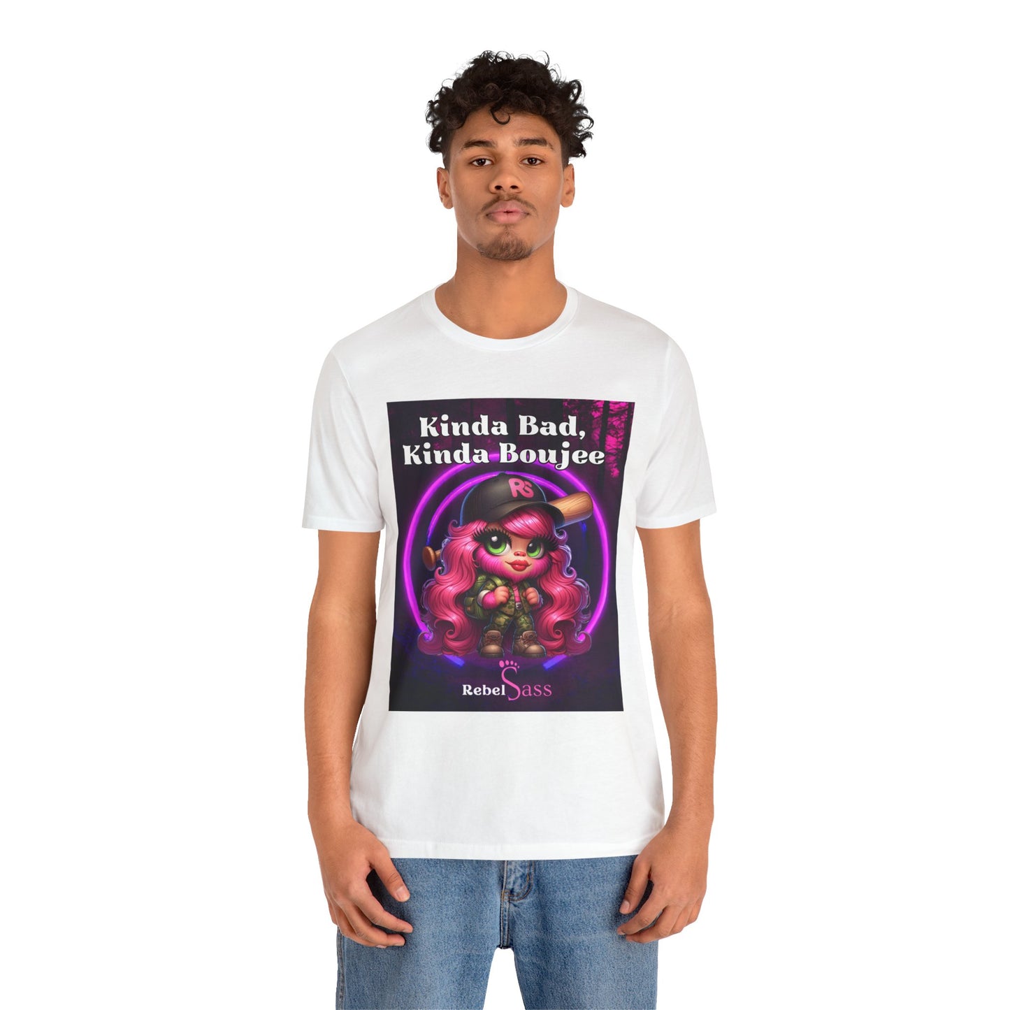 Kinda Bad, Kinda Boujee - Design -Unisex Jersey Short Sleeve Tee