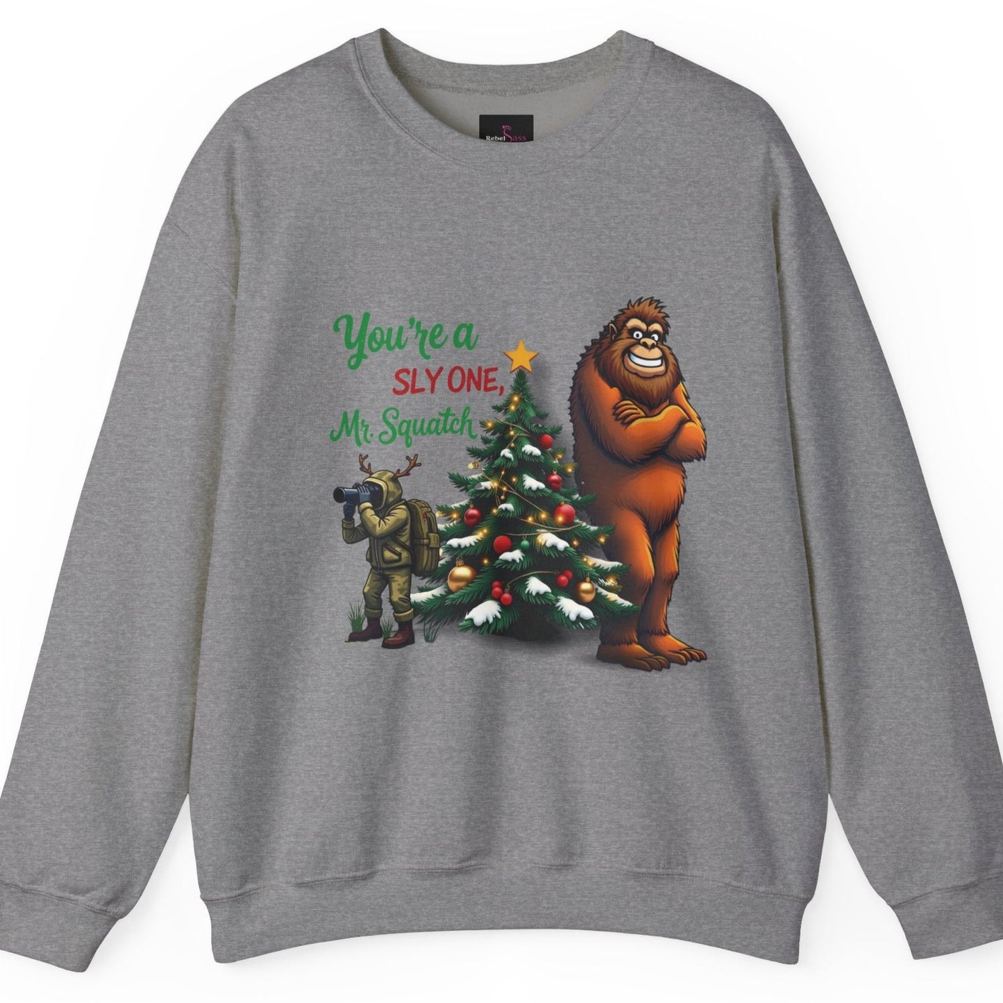 You're A Sly One Mr. Squatch - Funny Bigfoot Christmas Sweatshirt - Unisex Heavy Blend™ Crewneck Sweatshirt