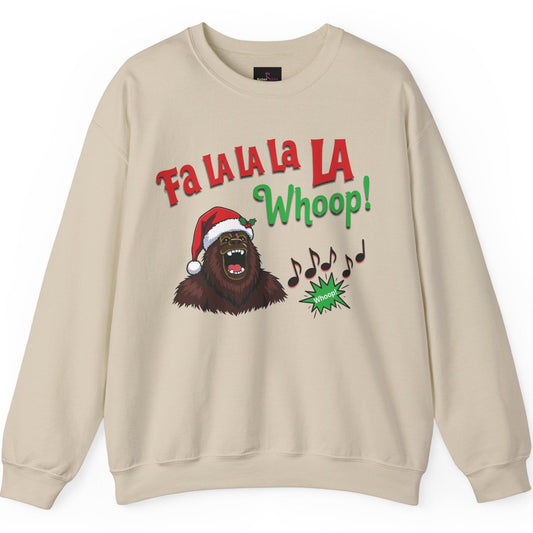 Fa La La La La Whoop - Funny Bigfoot Christmas Sweatshirt - Unisex Heavy Blend™ Crewneck Sweatshirt