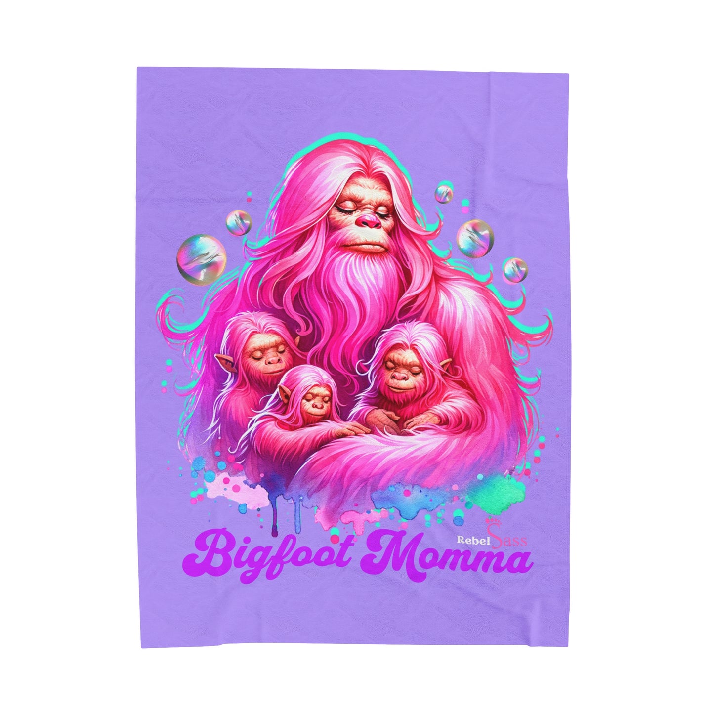 Bigfoot Momma -Velveteen Plush Blanket - Rebel Sass Bigfoot -