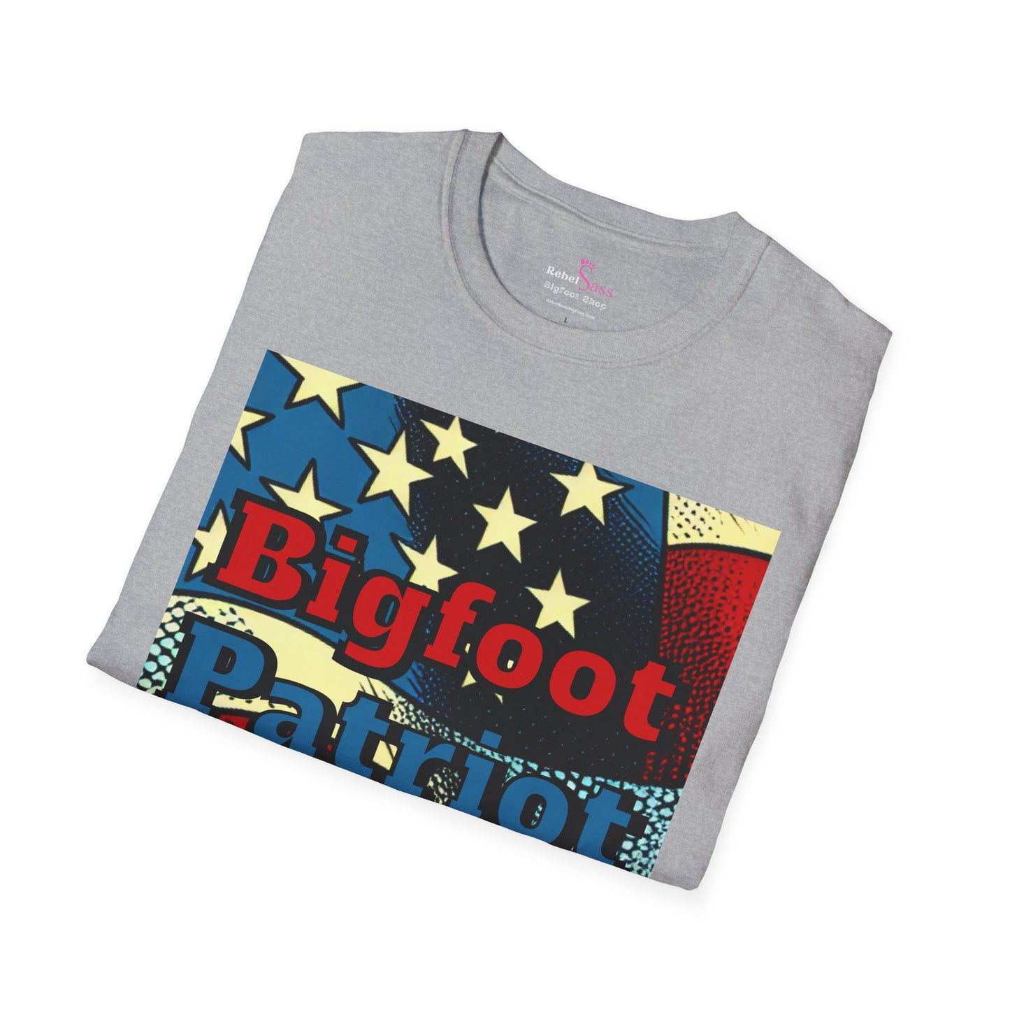 Bigfoot Patriot Design - Unisex Softstyle T-Shirt - Rebel Sass Bigfoot Shop