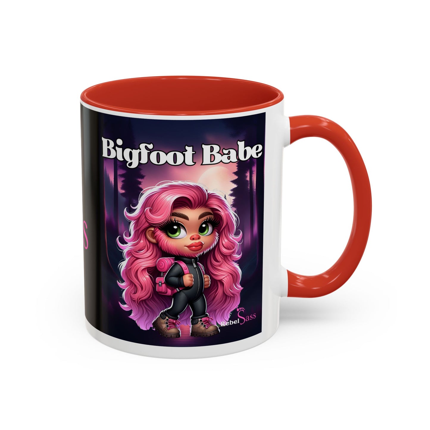 Bigfoot Babe - Design - Accent Coffee Mug, 11oz - Rebel Sass Bigfoot Shop