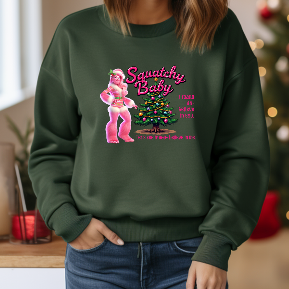 Squatchy Baby - Bigfoot Christmas Sweatshirt - Unisex Crewneck Sweatshirt