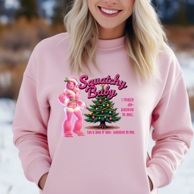 Squatchy Baby - Bigfoot Christmas Sweatshirt - Unisex Crewneck Sweatshirt