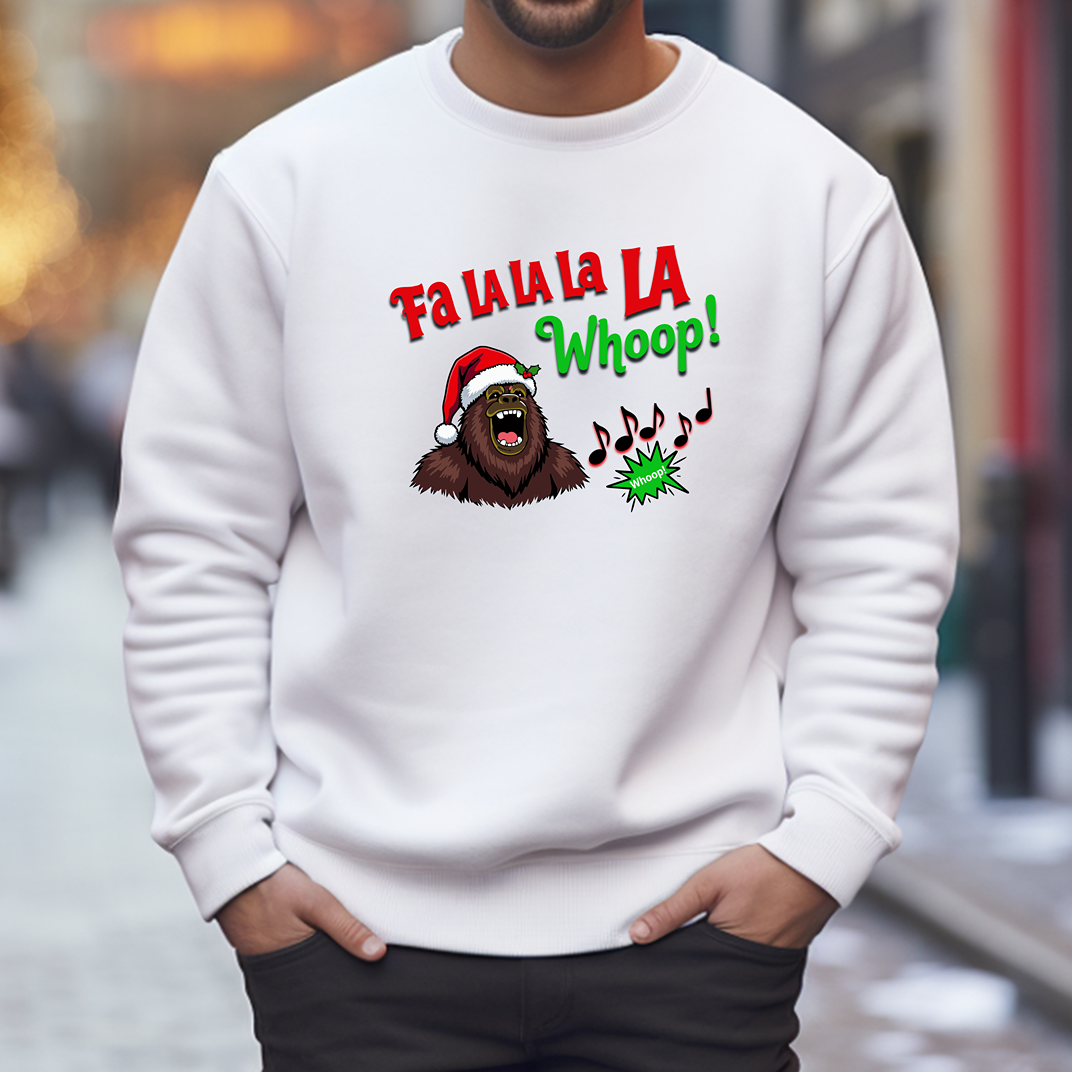 Fa La La La La Whoop - Funny Bigfoot Christmas Sweatshirt - Unisex Heavy Blend™ Crewneck Sweatshirt