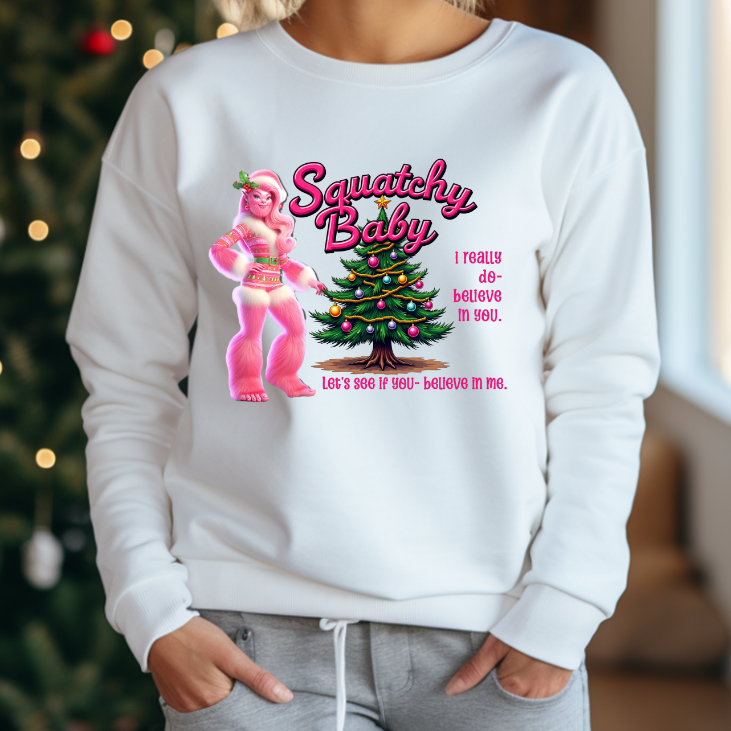 Squatchy Baby - Bigfoot Christmas Sweatshirt - Unisex Crewneck Sweatshirt